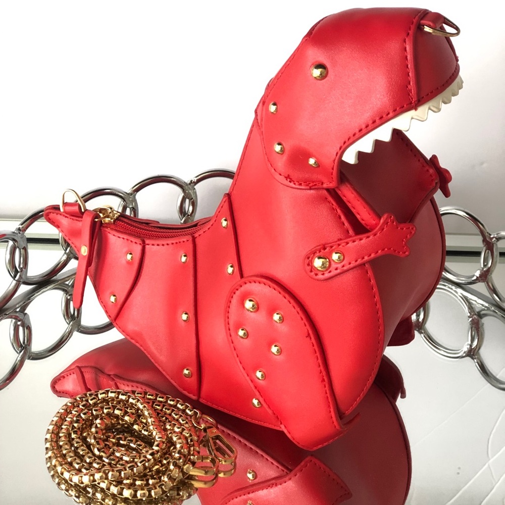 T-Rex Gold Studded Chain Crossbody